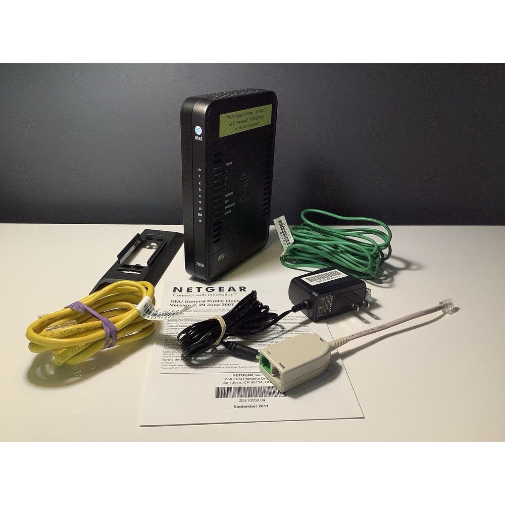 Netgear ADSL Modem Router Model B90-755044-15 (Frontier) Wireless 7550 DSL Blk - Picture 2 of 3